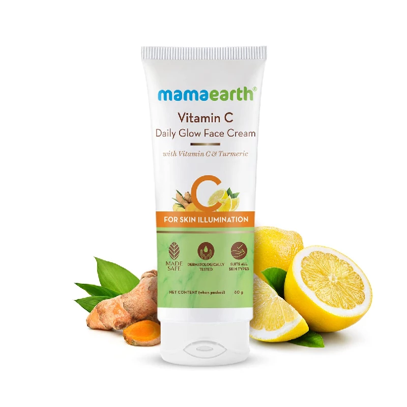 Mamaearth Vitamin C Daily Glow Face Cream With Vitamin C & Turmeric For Skin Illumination, 80 g-2.webp